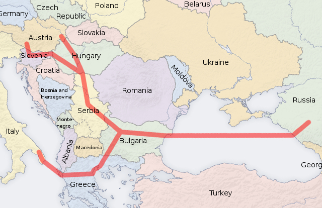 Proposed route of South Stream pipeline, Credit: San Jose/Patrol110 (CC-BY-SA-3.0)