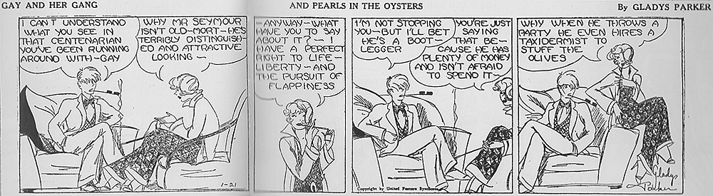 Figure 9: 'And Pearl in the Oysters’, Gay and Her Gang by Gladys Parker, 1925