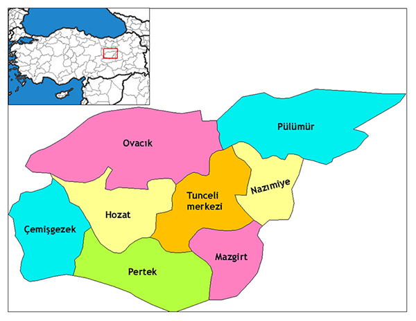 Map 2: Districts of the modern city of Tunceli