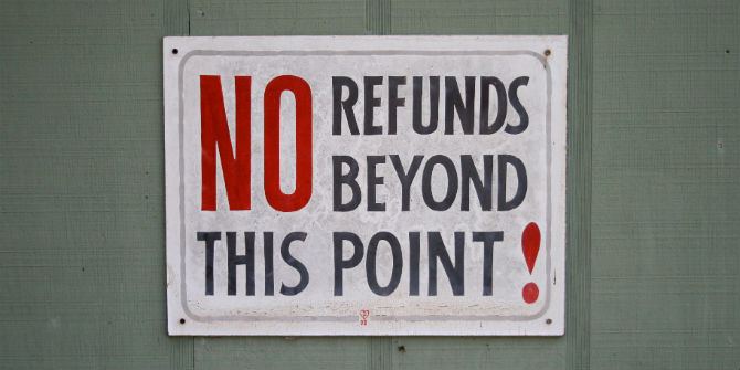 no refunds sign
