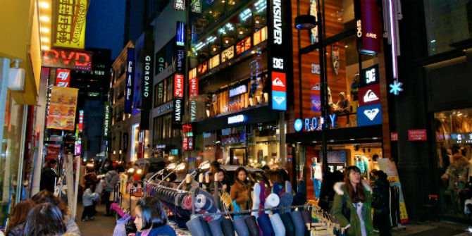 Shopping in Myeong-Dong, Seoul. Photo: Uwe Schwarzbach via a CC-BY-NC-SA 2.0 licence