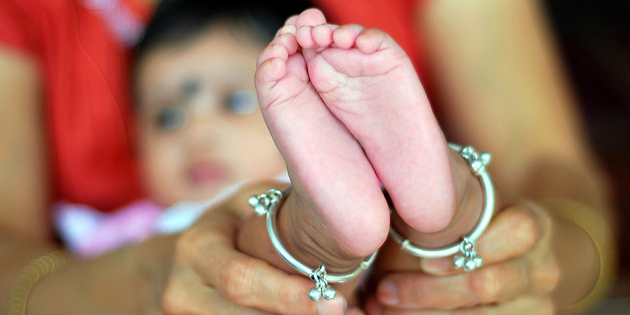 Picture of a newborn Indian baby