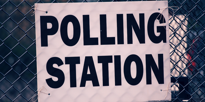 A sign outside a polling station