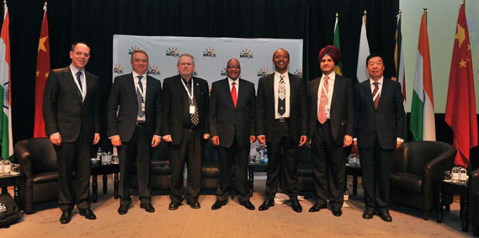 Members of the BRICS countries meet in Johannesburg