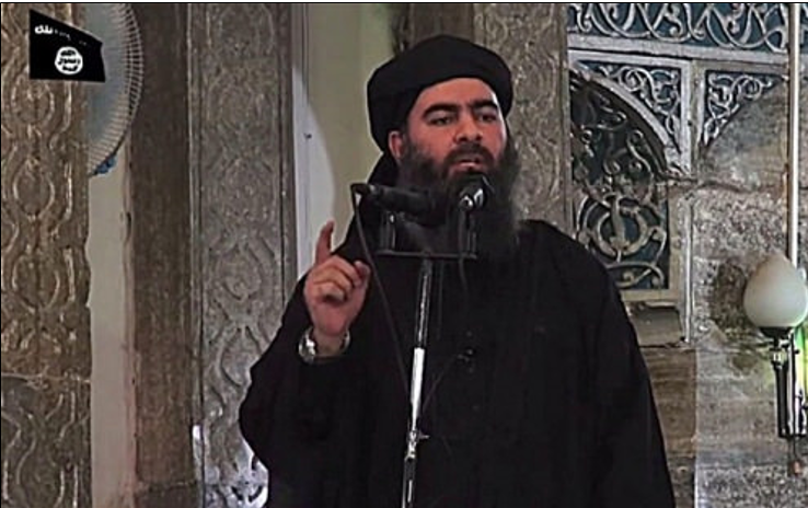 Abu Bakr al-Baghdadi shortly after the declaration of the Caliphate