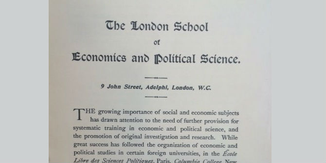 LSE;s first prospectus. Credit: LSE Library