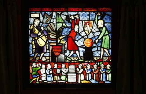 The Fabian Window in the Shaw Library in the LSE Old Building. Credit: LSE/Nigel Stead