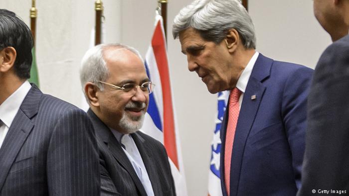 John Kerry and Mohammad Javad Zarif during direct talks, July 14 2014