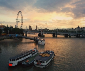 London skyline with London eye