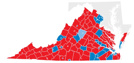 Virginia county map